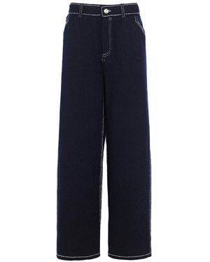 Barrie Cashmere Cotton Denim Pants - Blue