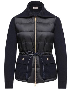 Moncler Cashmere Blend Cardigan - Blue