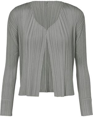 Issey Miyake Pleats Please Basics Cardigan - Grey