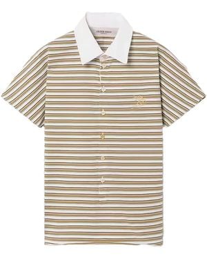 Golden Goose Striped Polo Shirt - Natural