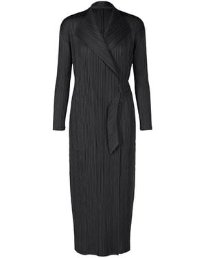 Issey Miyake Pleats Please Facade Coat - Black