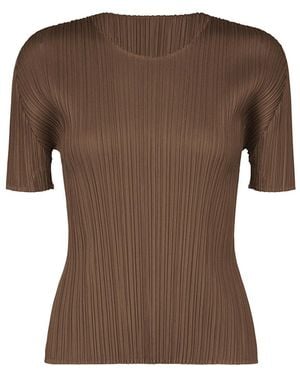 Issey Miyake Pleats Please New Colourful Basics Top - Brown