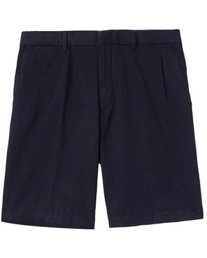 ZEGNA Straight-Leg Pleated Shorts - Blue