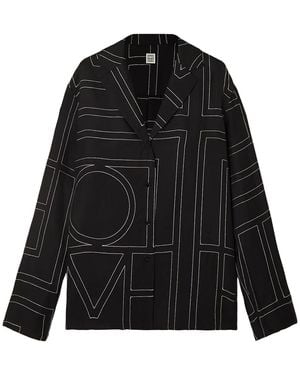 TOTEME Monogram Silk Top - Black