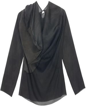 Uma Wang Draped Asymmetric Blouse Dark - Grey