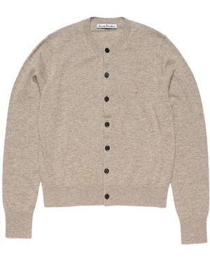 Acne Studios Fitted Cardigan Greige Melange - Natural