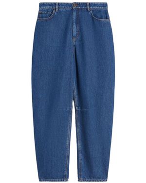 Weekend by Maxmara Cotton Denim Barrel-Leg Jeans - Blue