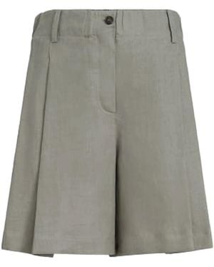 Brunello Cucinelli Linen Shorts Khaki - Grey