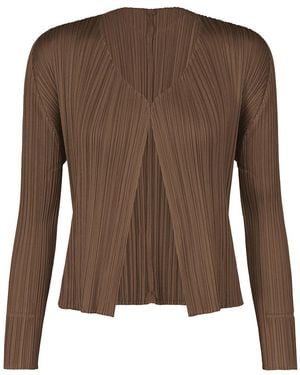 Issey Miyake Pleats Please New Colourful Basics Cardigan - Brown