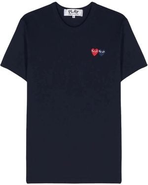 COMME DES GARÇONS PLAY Double Heart T-Shirt - Blue