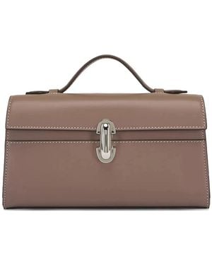 SAVETTE Symmetry Pochette Leather Taupe - Brown