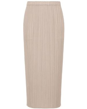 Issey Miyake Pleats Please Basics Skirt Greige - White