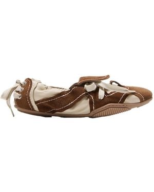 Acne Studios Suede Lace-Up Shoes Off - Brown