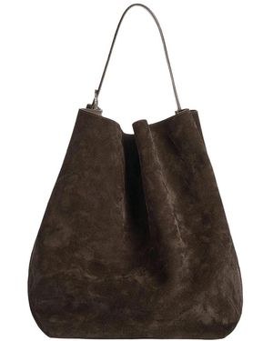 TOTEME Belted Suede Tote Bag - Black