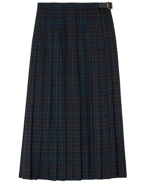 Burberry Pleated Blend Skirt D.Clay - Blue