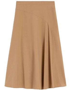 Weekend by Maxmara Cotton-Poplin Skirt Tobacco - Natural