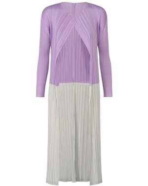 Issey Miyake Pleats Please Swing Coat L - Purple
