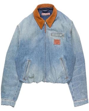 Acne Studios Denim Bomber Jacket Mid - Blue