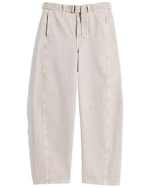 Lemaire Twisted Belted Trousers Moonstone - White