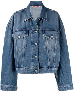 Acne Studios Cropped Denim Jacket - Blue