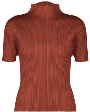 Issey Miyake Pleats Please September Colors Top - Red