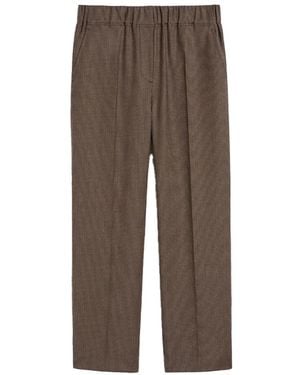 Weekend by Maxmara Wool Flannel Trousers Chocolate - Brown
