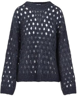 Brunello Cucinelli Open Knit Jumper - Blue