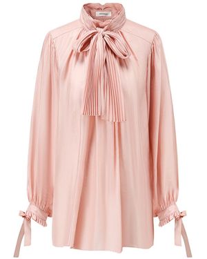 Into The East Soft Silk Tie-Front Shirt - Pink