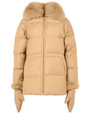 Yves Salomon Down Coat Macadamia - Natural
