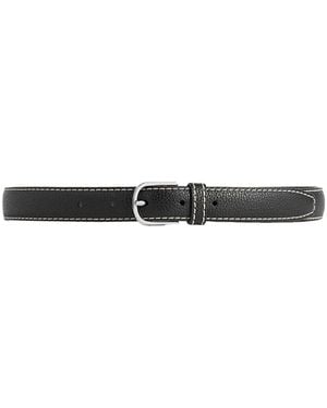 TOTEME Slim Grained-Leather Belt - White