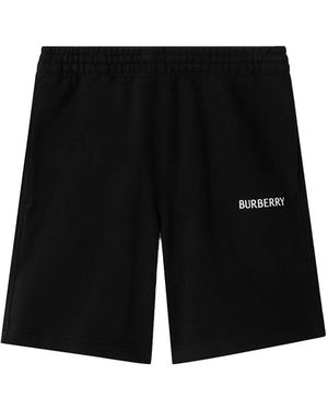 Burberry Logo Cotton Shorts - Black