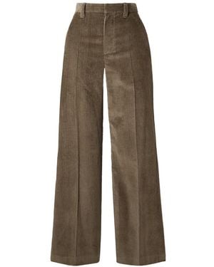 Brunello Cucinelli Cotton Corduroy Loose Trousers - Natural