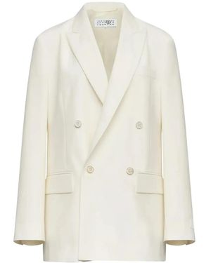 MM6 by Maison Margiela Double-Breasted Blazer - White