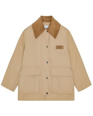 Ganni Twill Jacket Camel - Natural
