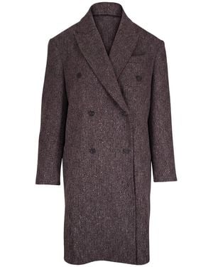 Brunello Cucinelli Double Breasted Coat - Brown