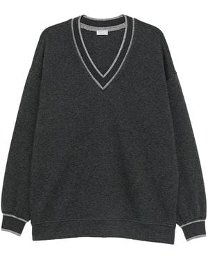 Brunello Cucinelli V Neck Sweatshirt - Black