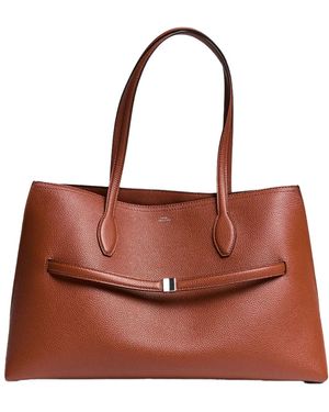 TOTEME Leather Lounge Tote Sienna - Brown