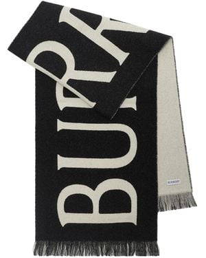 Burberry Logo Jacquard Scarf/Calico - Black