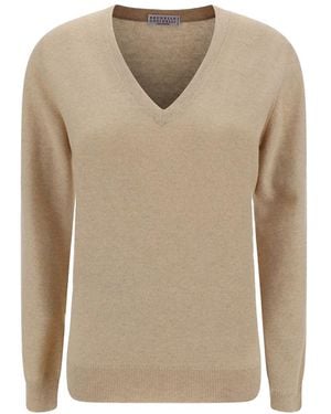 Brunello Cucinelli Cashmere Jumper - Natural