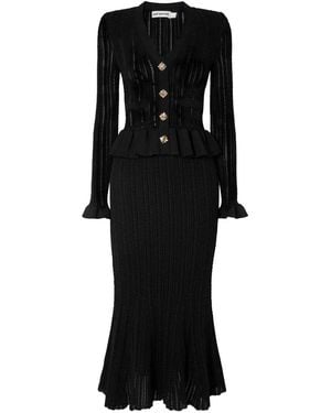 Self-Portrait Peplum Dress - Black