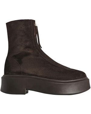 The Row Zipped Boots Dark - Brown