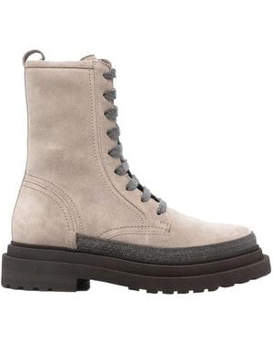 Brunello Cucinelli Monili Suede Boots - Brown