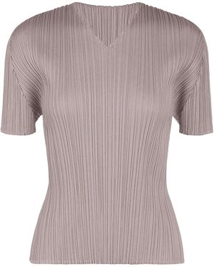 Issey Miyake Pleats Please August Colors Top Greyish - Gray