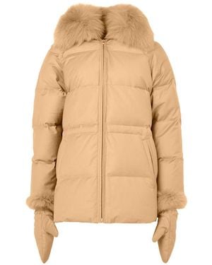 Yves Salomon Down Coat Macadamia - Natural