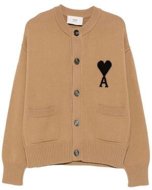 Ami Paris Adc Cardigan Camel - Natural