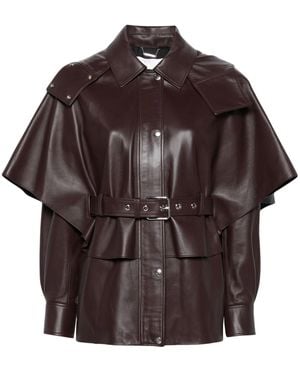 Chloé Layered Leather Jacket - Brown