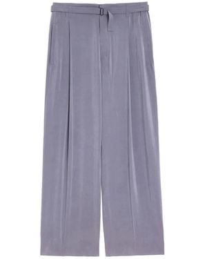 Lemaire Silk Belted Trousers Asphalt - Purple