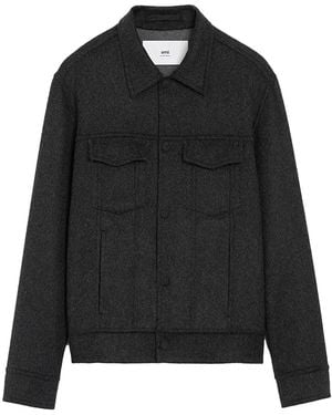Ami Paris Trucker Jacket Anthracite - Black