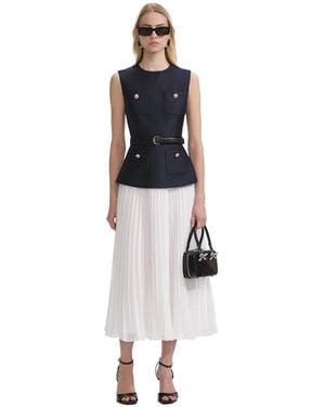 Self-Portrait Taffeta Midi Dress - White