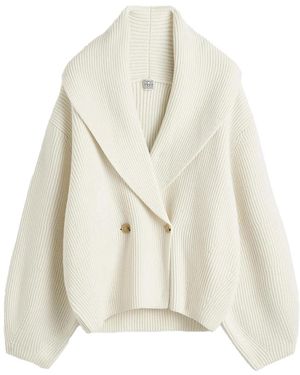 TOTEME Shawl-Lapel Cardigan Milk - White